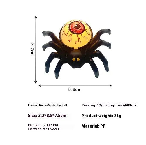 Halloween spider candlestick plastic ornament with battery-powered candle light
