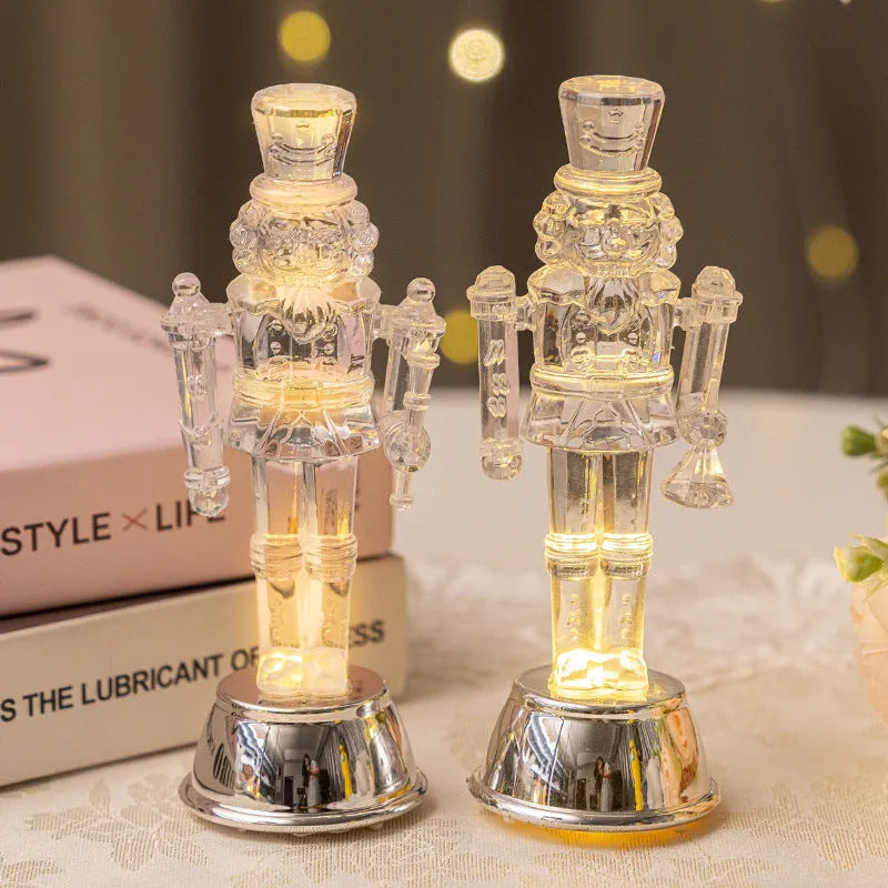 Transparent plastic walnut soldier Christmas nutcracker ornament with detailed uniform