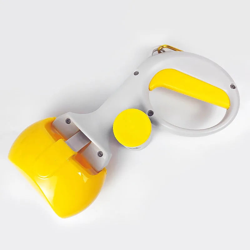 ABS plastic pet pooper scooper with integrated trash bag holder and top hanging hook