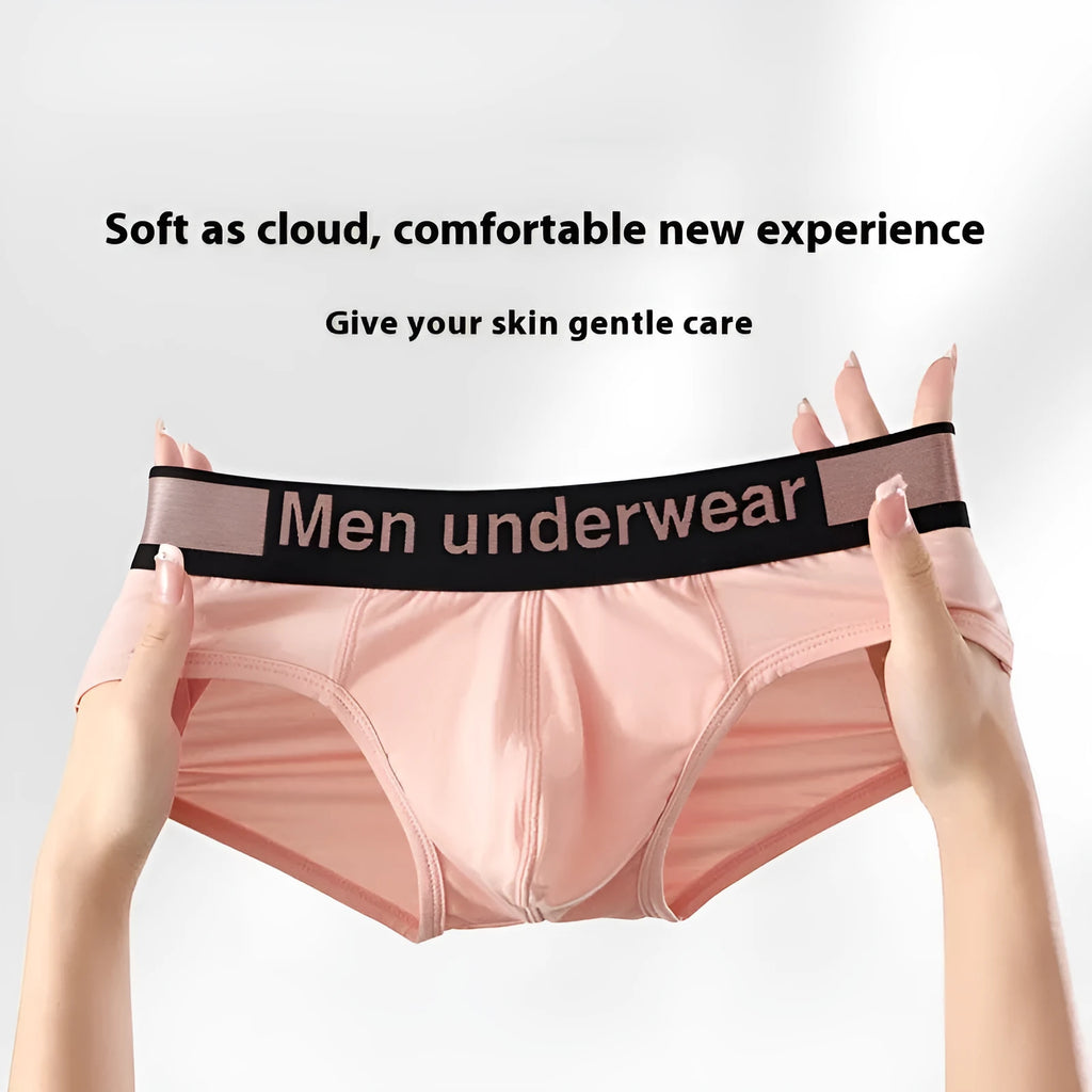 Men's modal briefs in black, white, and pink colours with low waist design