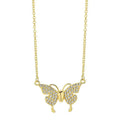 Women's titanium steel clavicle necklace with magnetic snap butterfly pendant on twisted chain