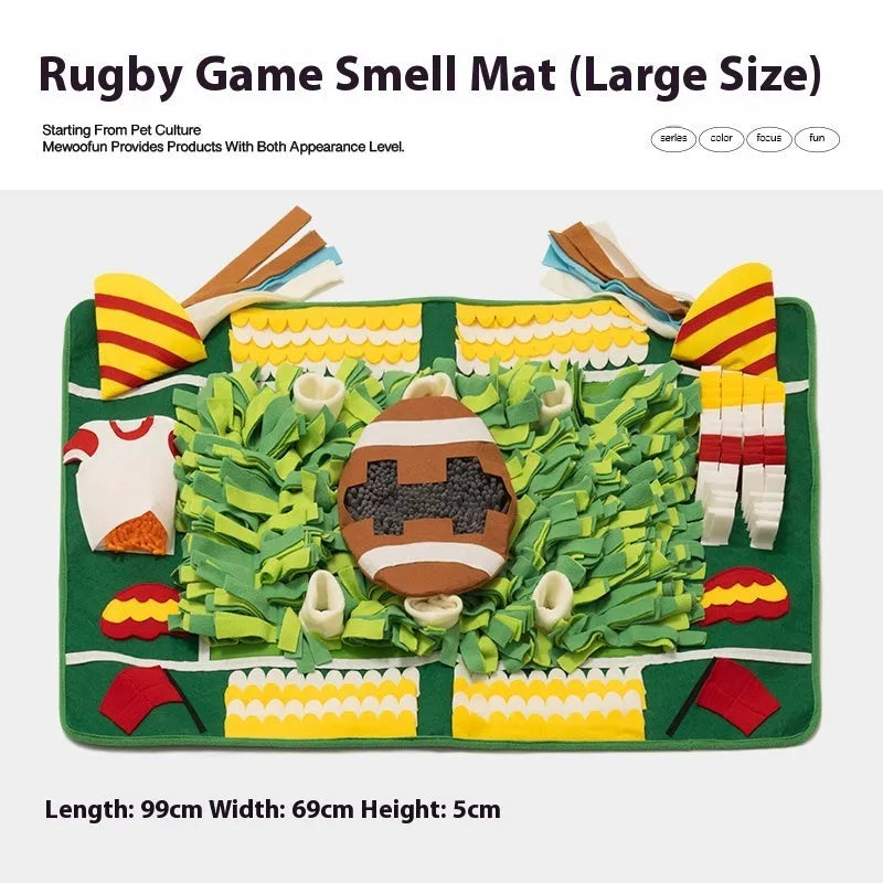 Plastic dog sniffing mat with textured surface for hiding treats in garden camping theme design