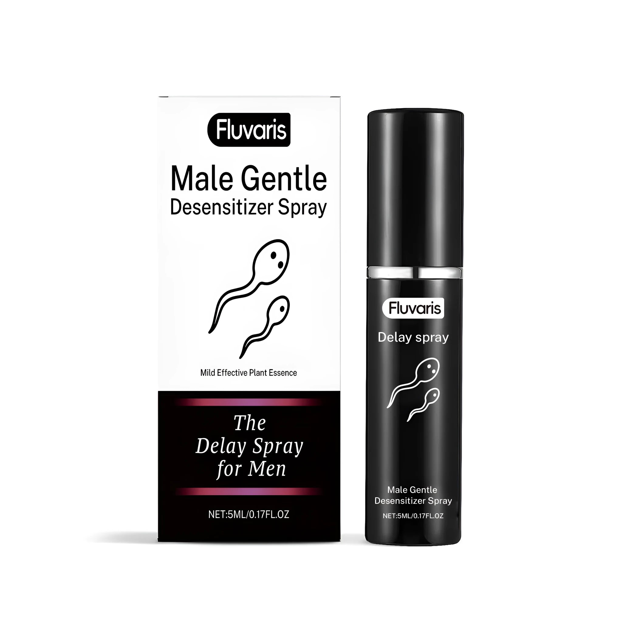 5ml bottle of men's delayed spray with natural ginger extract and glycerin formula