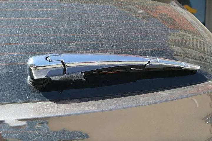 Set of four silvery ABS plastic rear wiper cover trims for a Hyundai car.