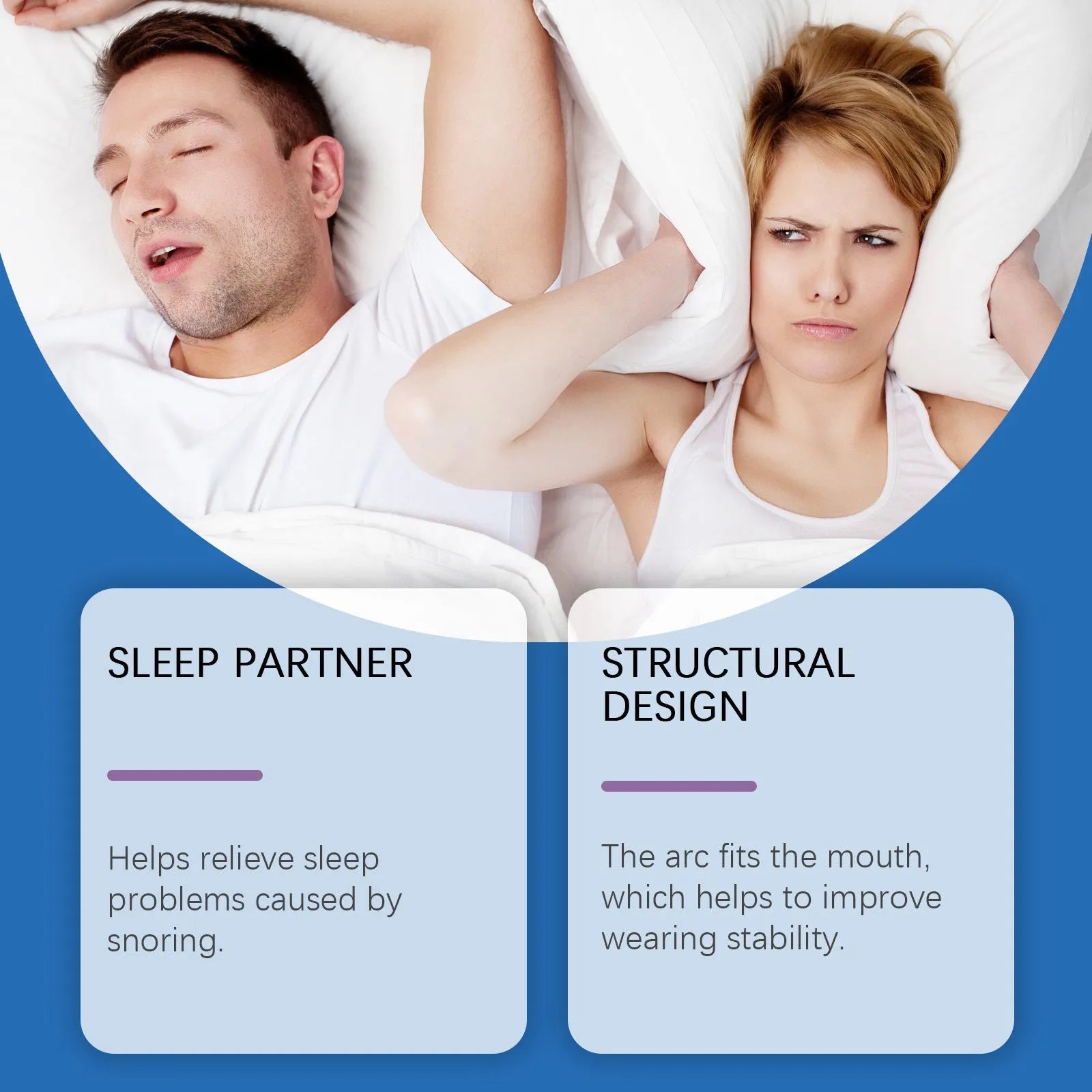 Anti-snoring gentle care night sleep device, a single-piece snoring stopper.