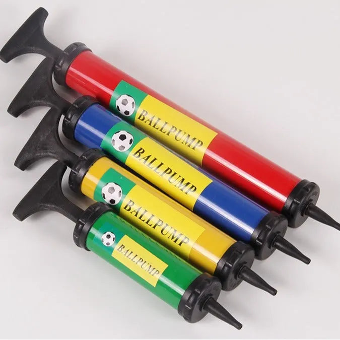 Mixed colour plastic manual hand pump for inflating basketballs, volleyballs, footballs, and balloons