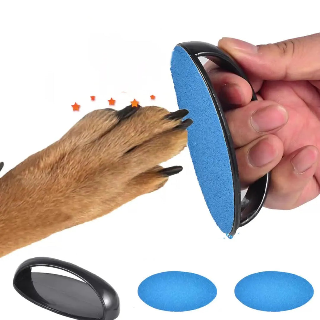 Upgraded dog nail file scratch board with ergonomic handle in choice of four colours