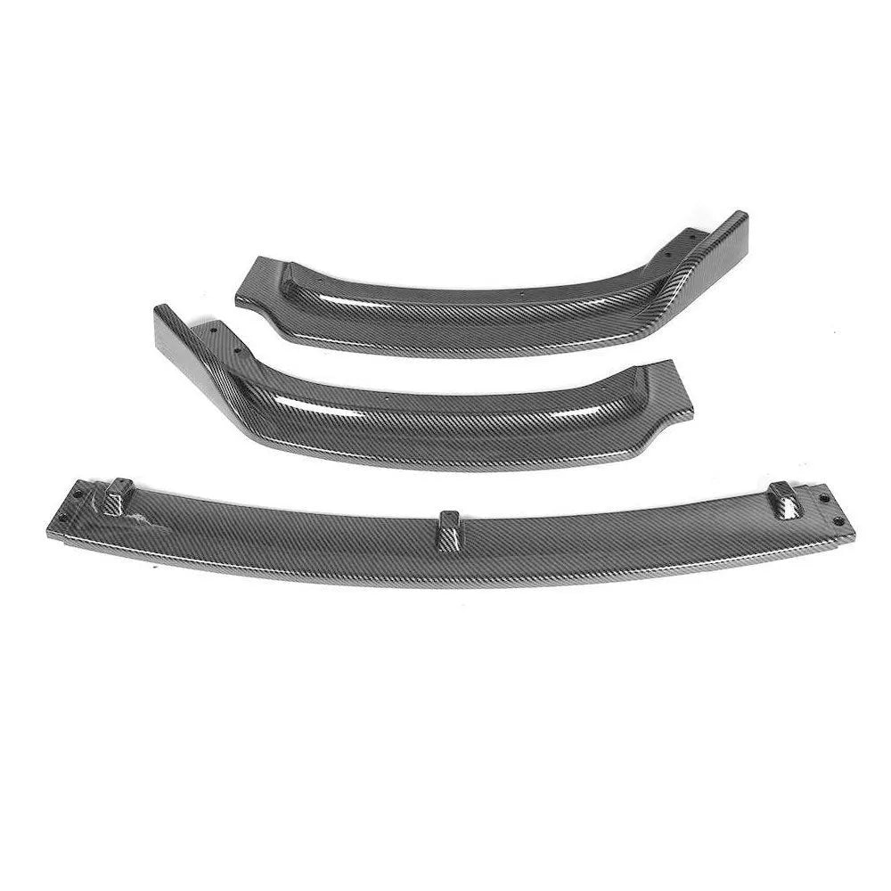 Bright black polypropylene front bumper lip spoiler for BMW F30 F35 3 Series.