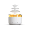 White Cloud Rain USB air humidifier and essential oil diffuser with colourful LED lights on