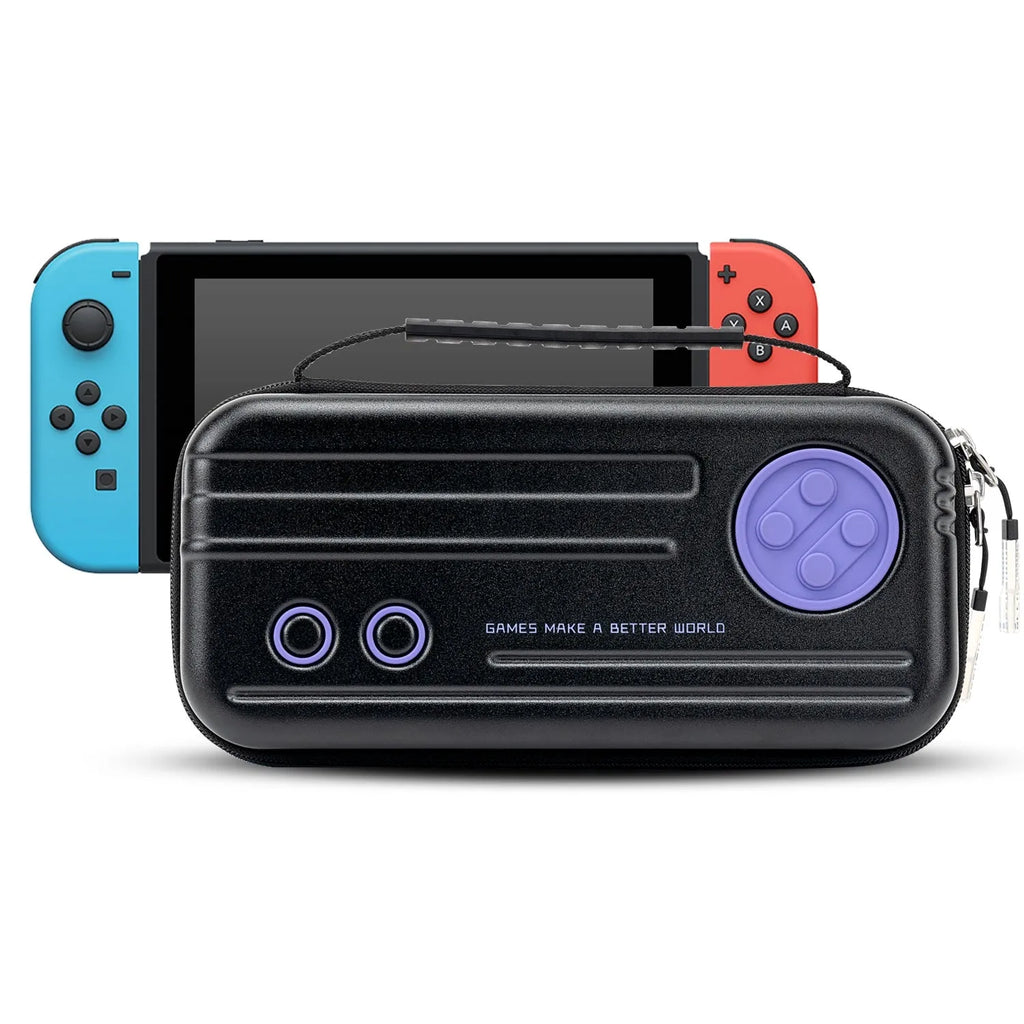 Large capacity clutch storage bag for Nintendo Switch consoles with game cartridge organisation