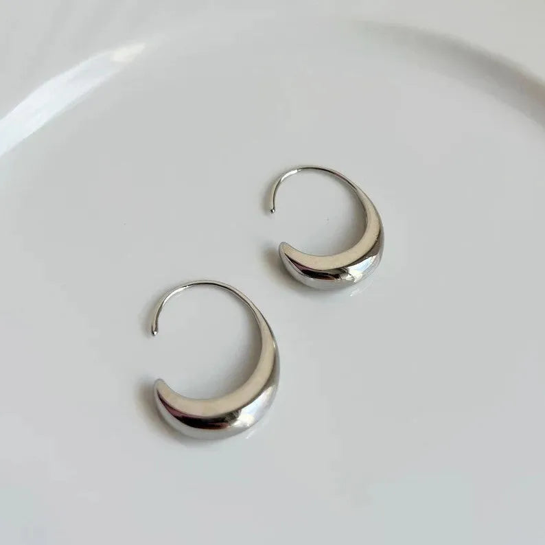 Retro snake design women's earrings with electroplated gold or silver finish