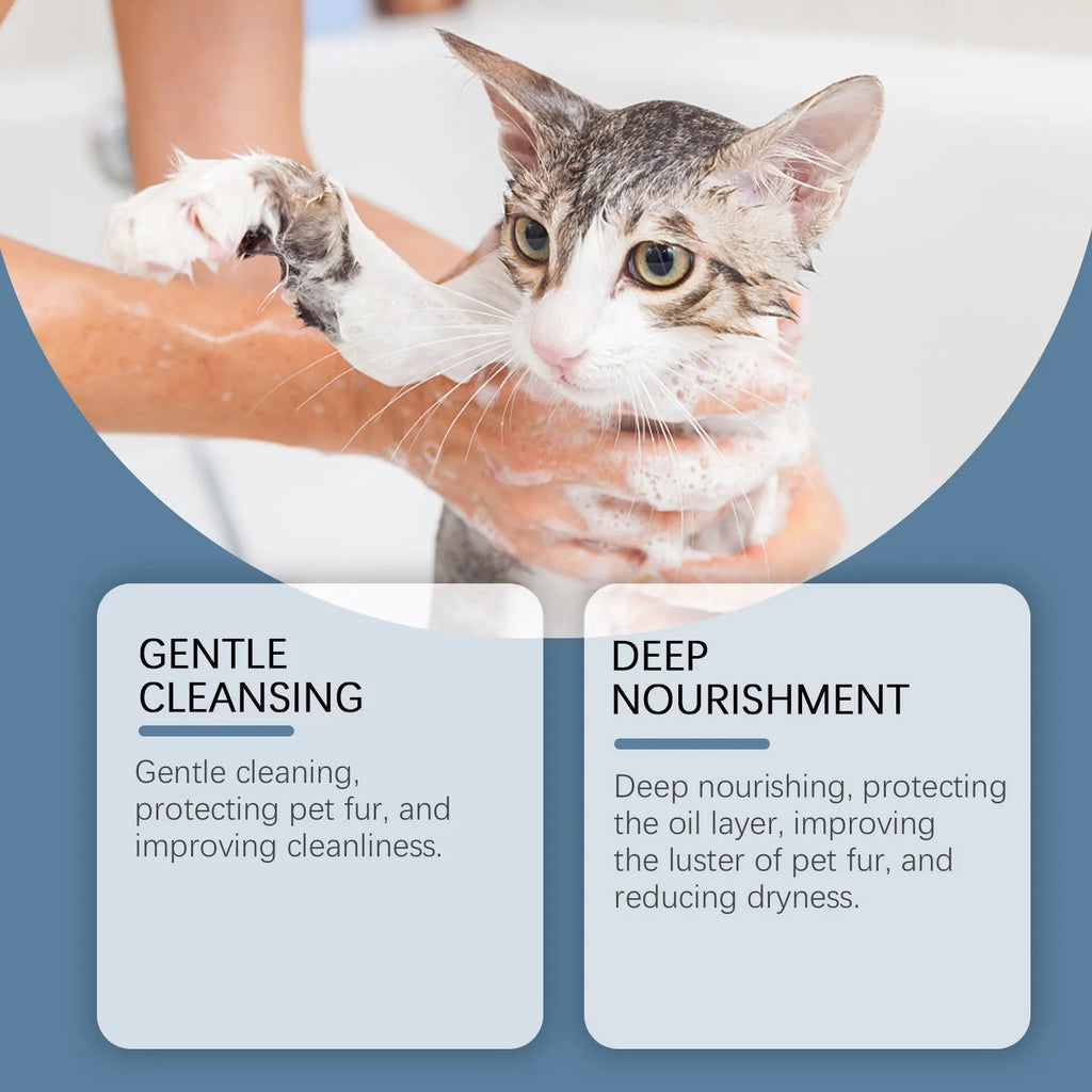 100ml mild pet shampoo bottle for cats and dogs with milk and coconut oil