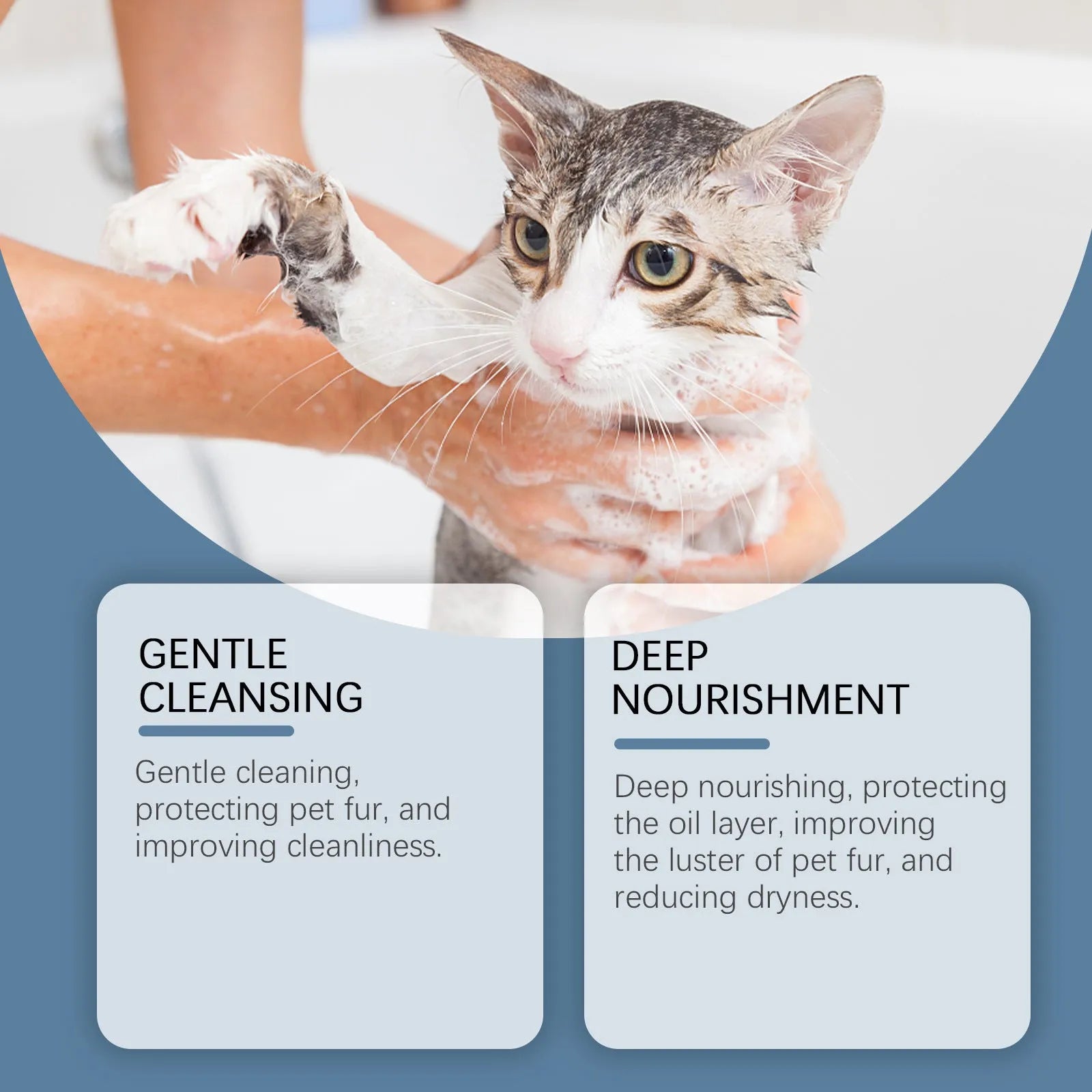 100ml mild pet shampoo bottle for cats and dogs with milk and coconut oil