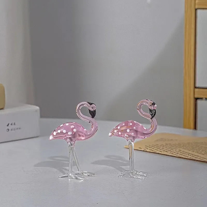 Pink crystal flamingo decorative ornament modern minimalist style 20-25cm