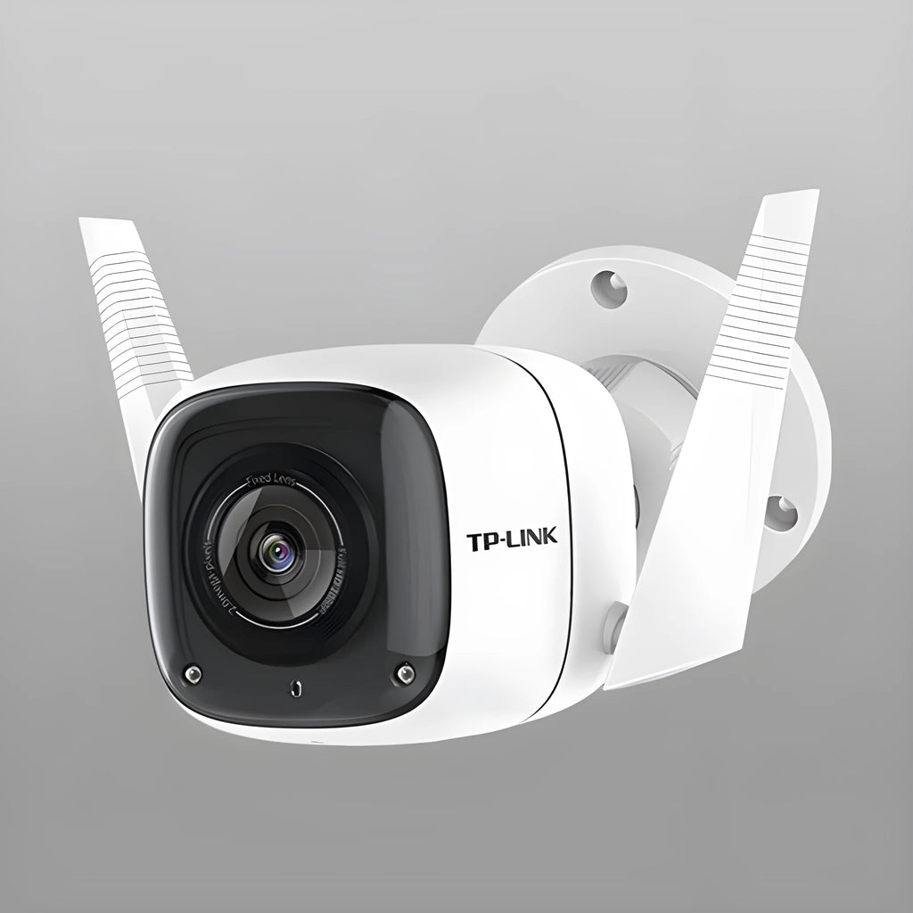 Outdoor security webcam unit with 1080p resolution, 4mm lens, and infrared night vision up to 30 metres