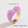 Original design heart-shaped enamel ring in black, pink, purple, or red colours.