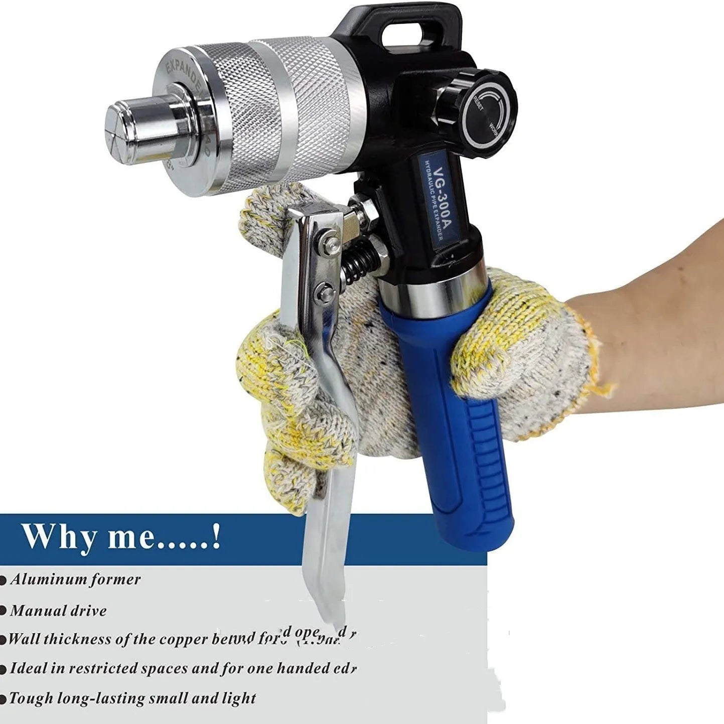 VG-300 hydraulic tube expander refrigeration tool with alloy steel construction