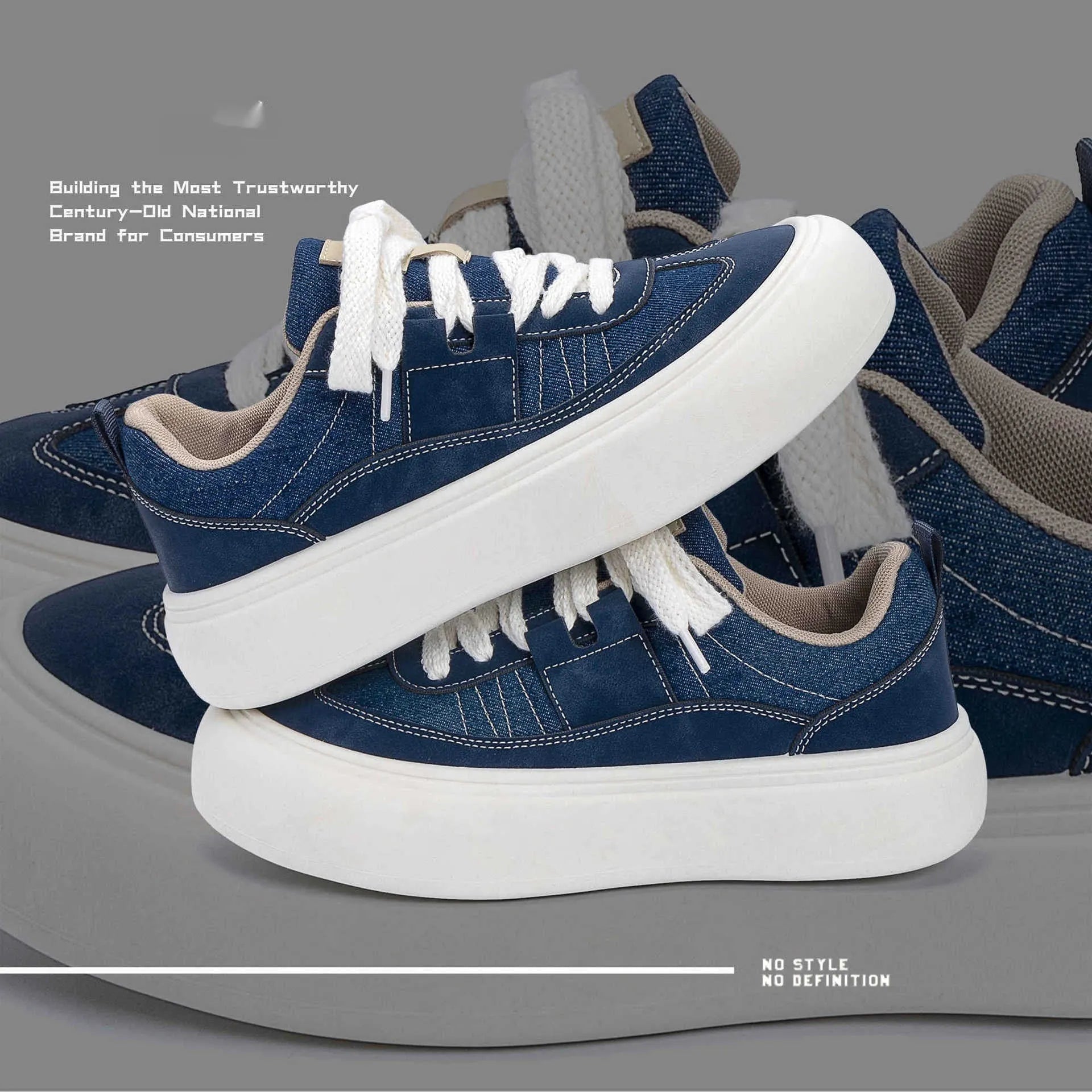 Men's black canvas platform sneakers with lace-up front and 3-5cm raised sole