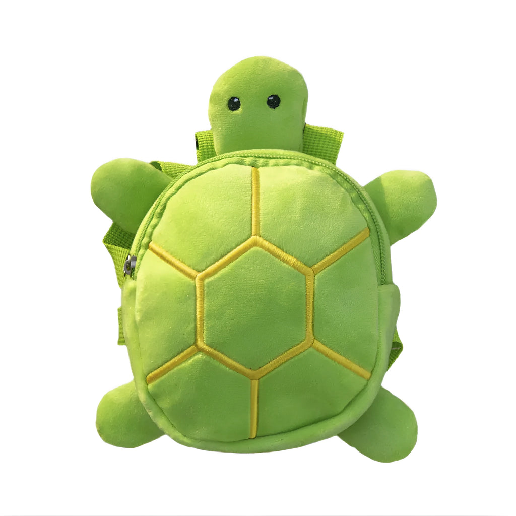 Turtle-shaped dog backpack harness vest in velvet fabric with metal zipper
