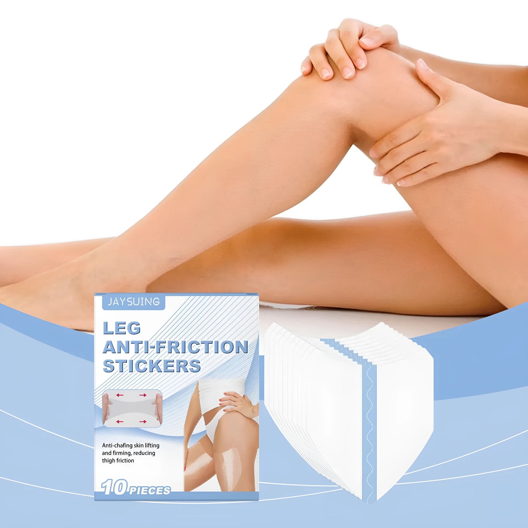 Ten leg anti-wear patches with moisturising ingredients for daily protection