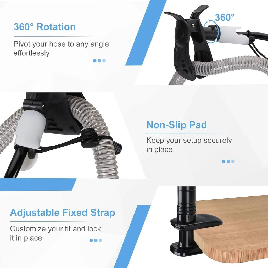 95cm long aluminium alloy and ABS ventilator hose bracket in black or white.