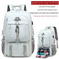 Large capacity business travel backpack in Oxford cloth with contrast stitching and curved shoulder strap, 55x20x35cm, black colour
