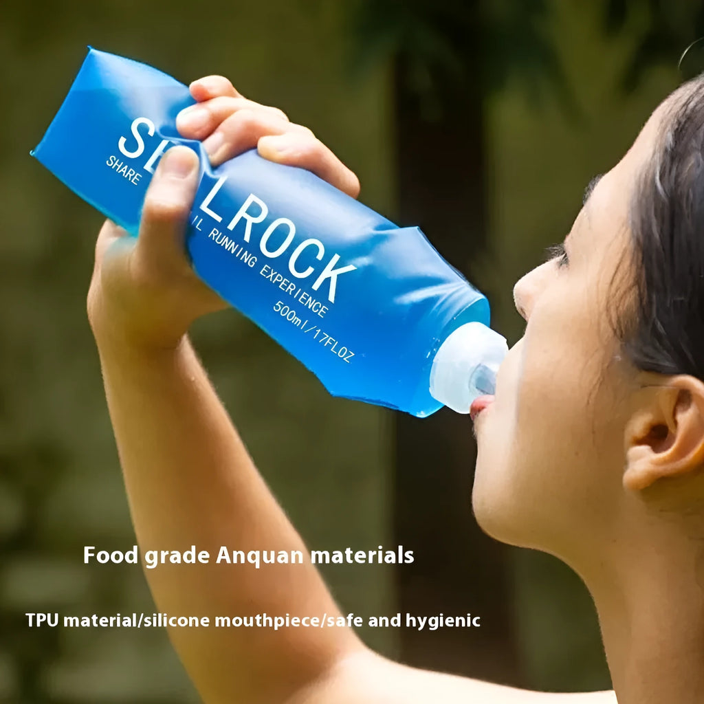 A single portable plastic drinking straw for off-road mountain climbing and biking adventures.