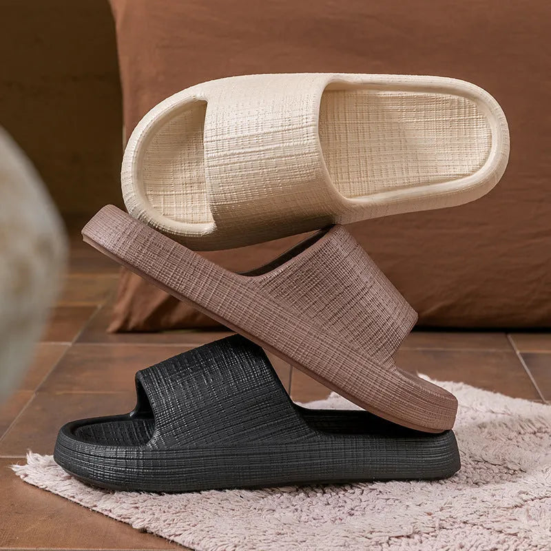 Unisex adult EVA flip flop slippers with toe ring and non-slip sole in multiple colours.