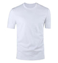 Men's solid colour cotton pullover sweatshirt on a hanger, shown in a light colour.