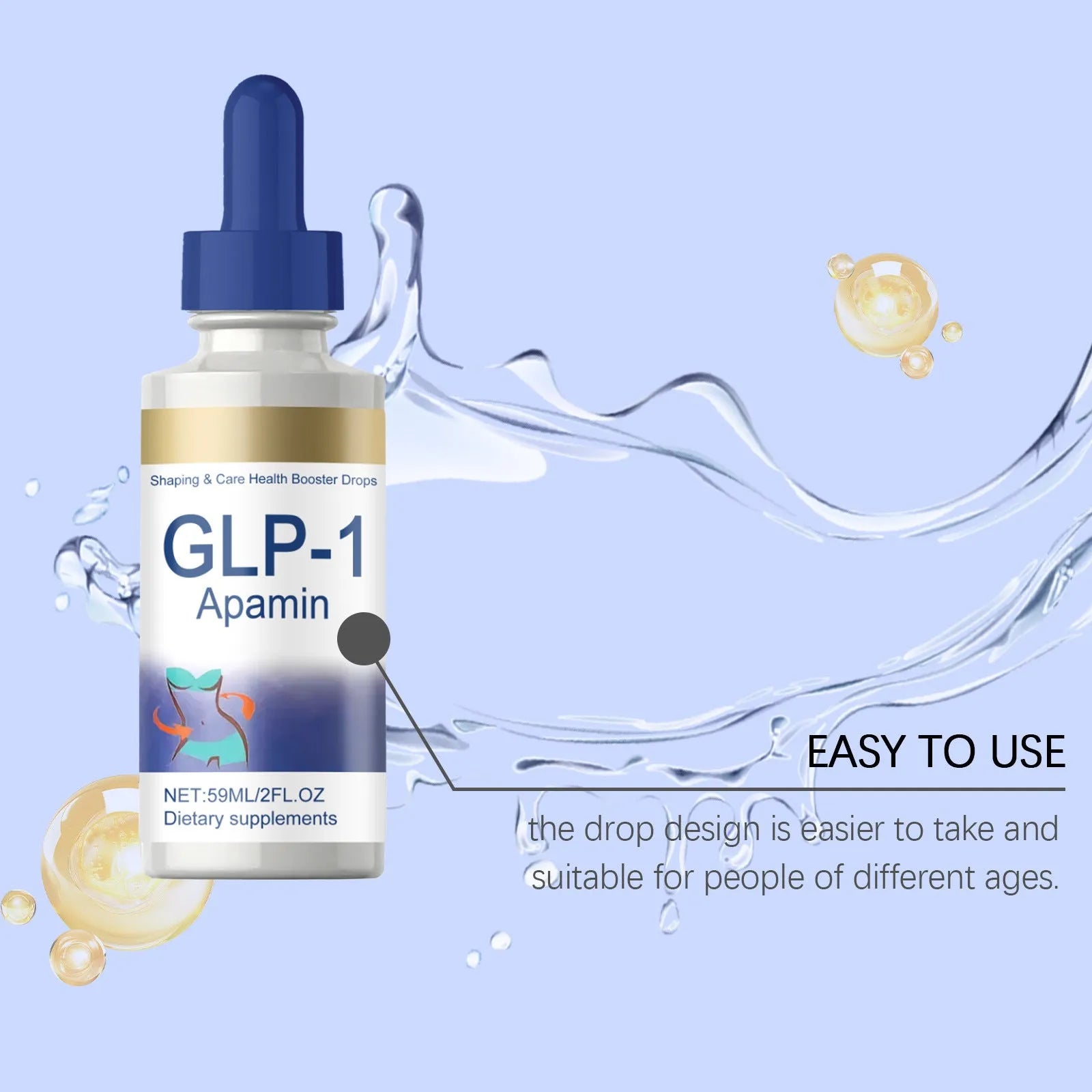 Nourishing Skin Elastic Body Care Drops 59ml serum bottle for skin hydration treatment
