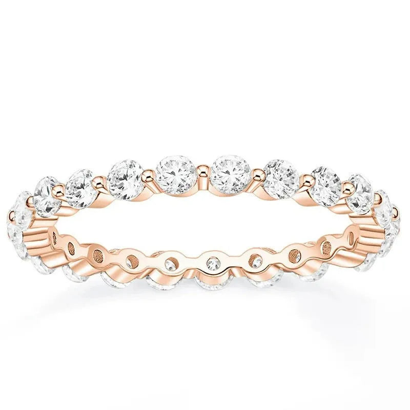 Cubic women's simple stacked ring in silver with geometric shape and electroplated finish on white background