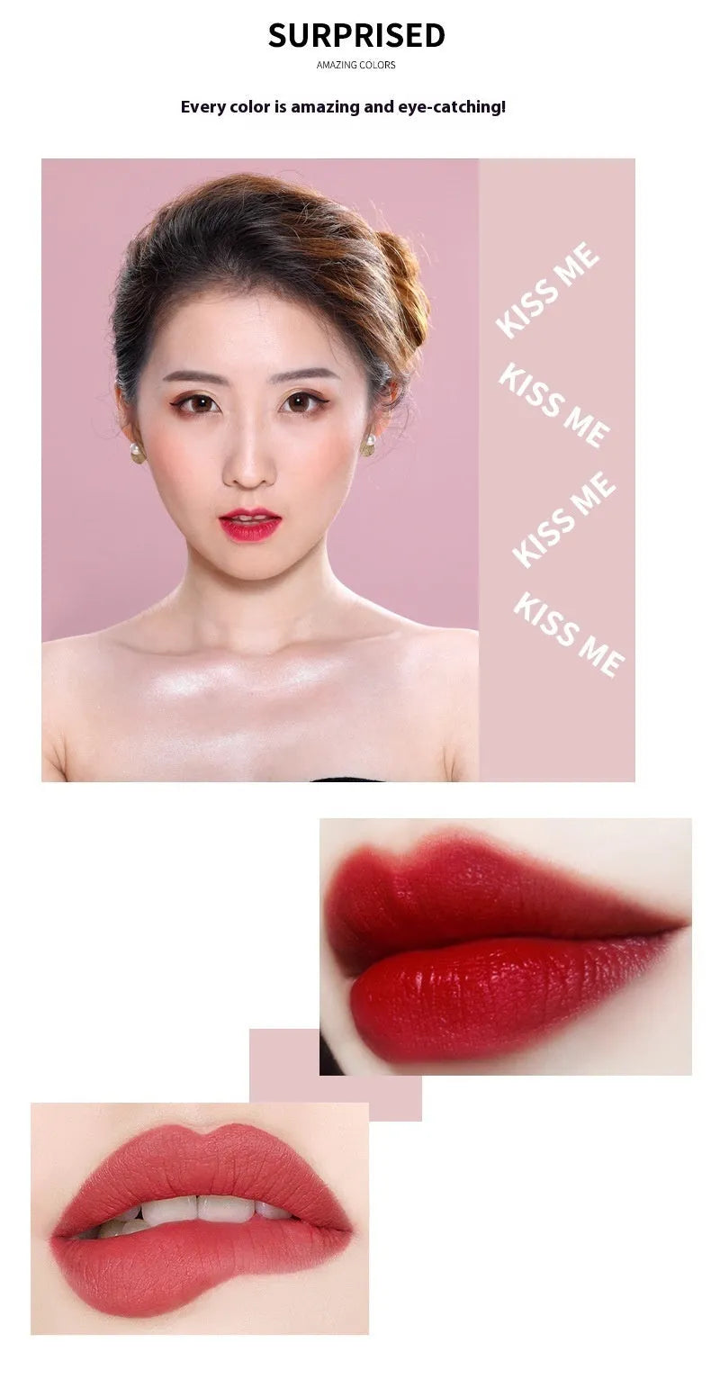 Macaron diamond velvet charm 5 pieces lipstick kit with multiple colour options in boxed packaging