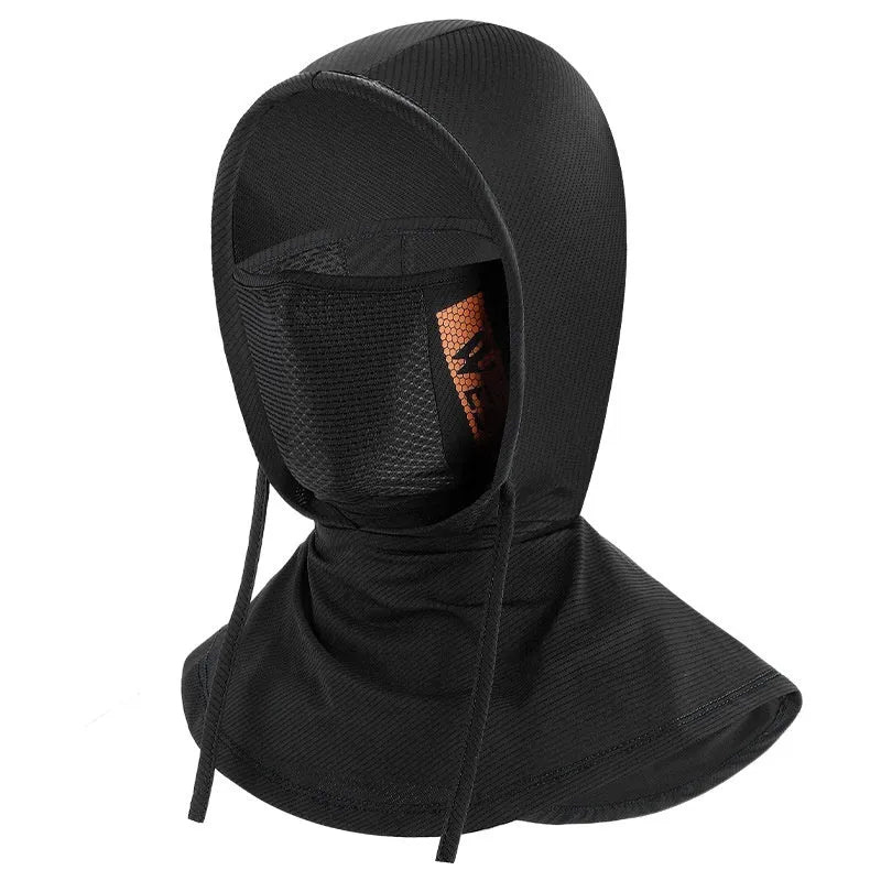 Black Ice Silk bicycle hood cycling mask with sun protection, free size, unisex