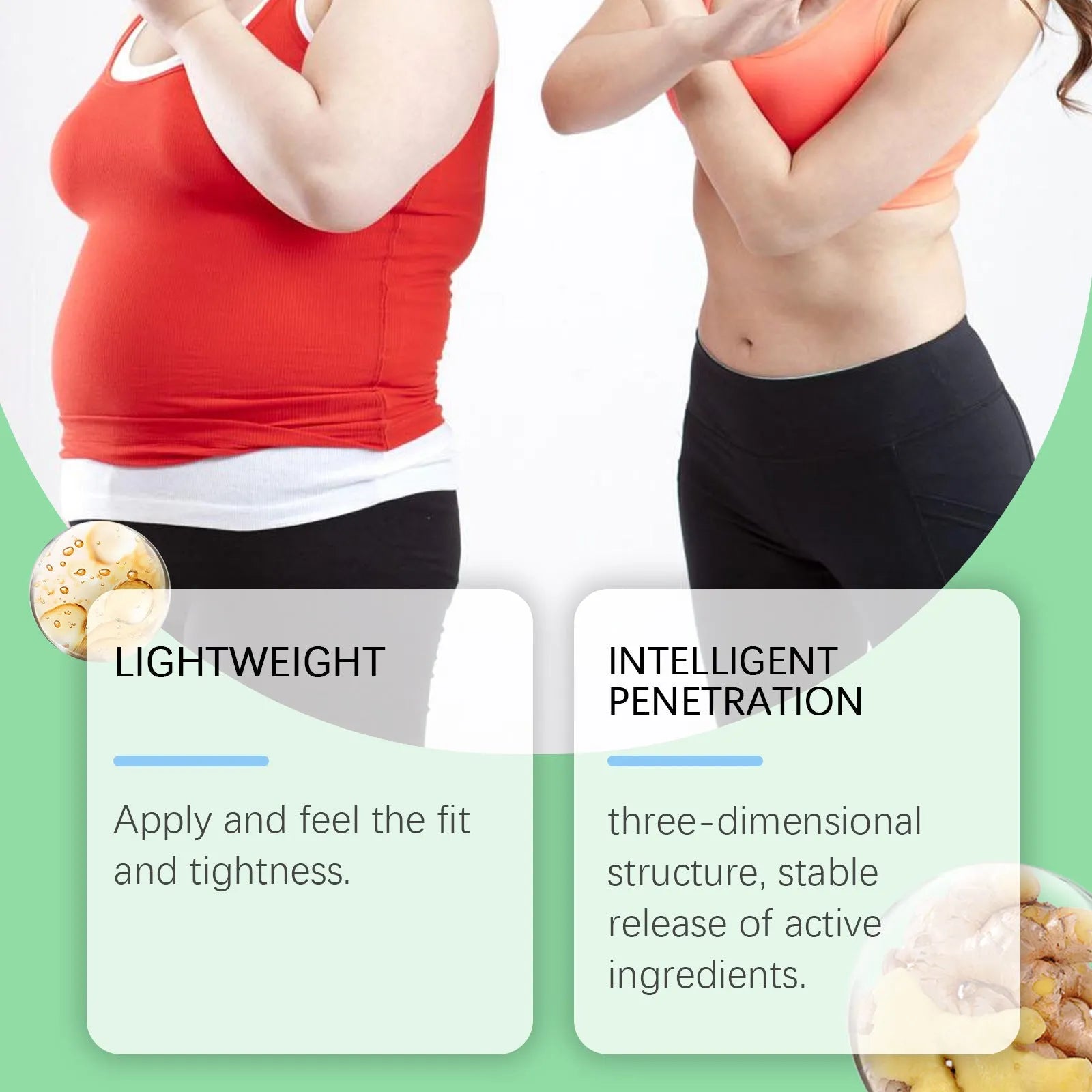 4 slimming nano microneedle stickers with ginger and mugwort root ingredients