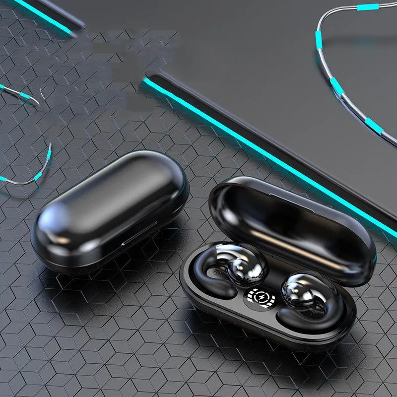 Wireless Bluetooth sports headphones with ear clip design in multiple colour options.