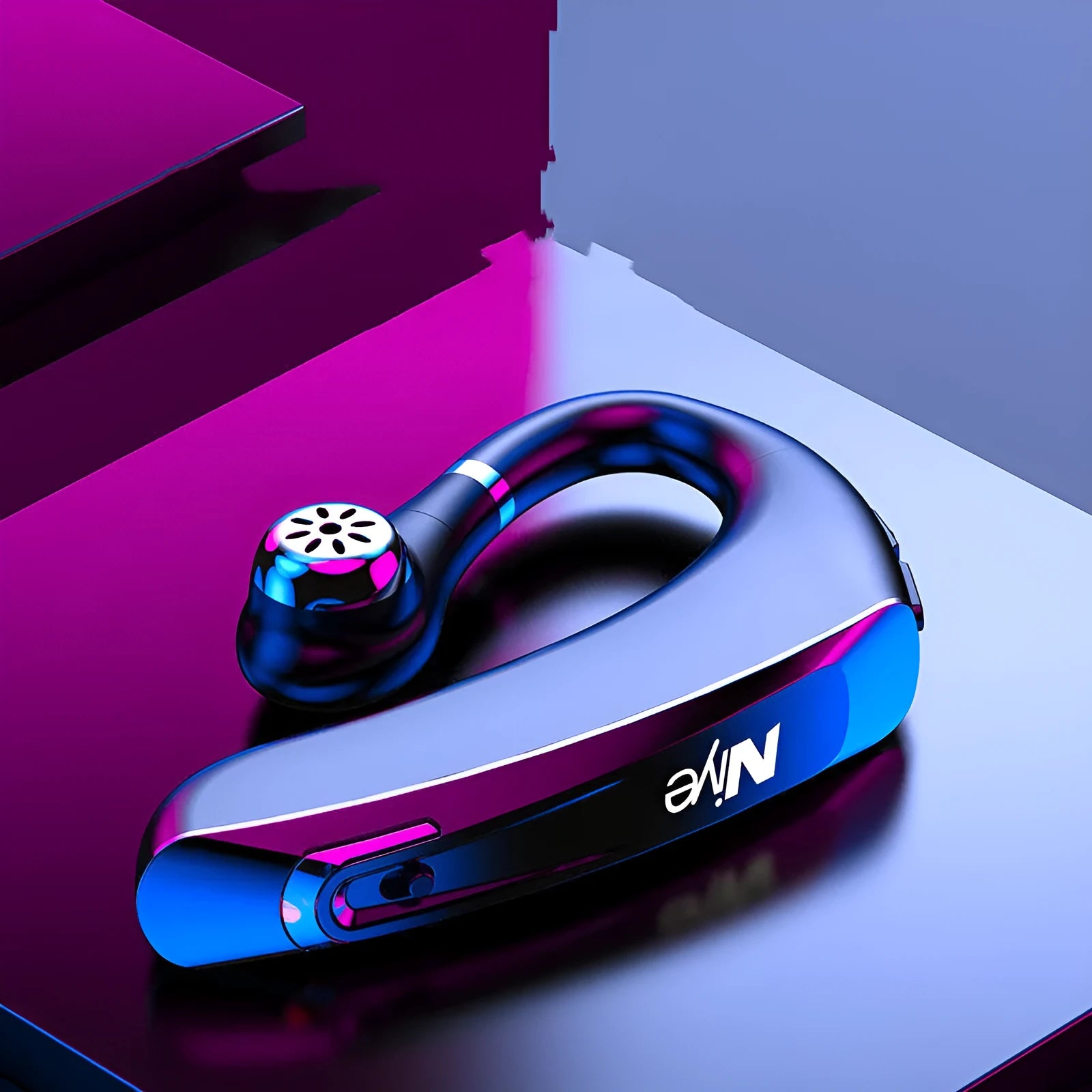 Wireless mono Bluetooth headset for driving with hanging ear design and 10m range