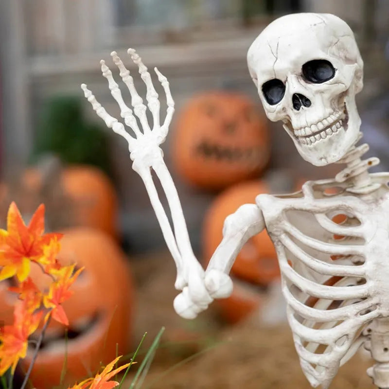 90cm movable plastic Halloween skeleton model with new skull men design