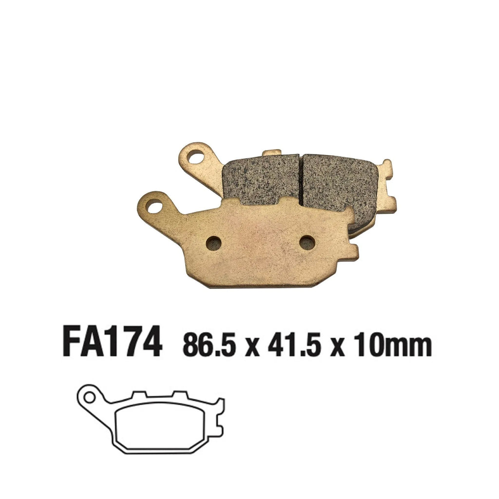 Honda CBR954RR rear motorcycle brake pad set with asbestos-free sintered material