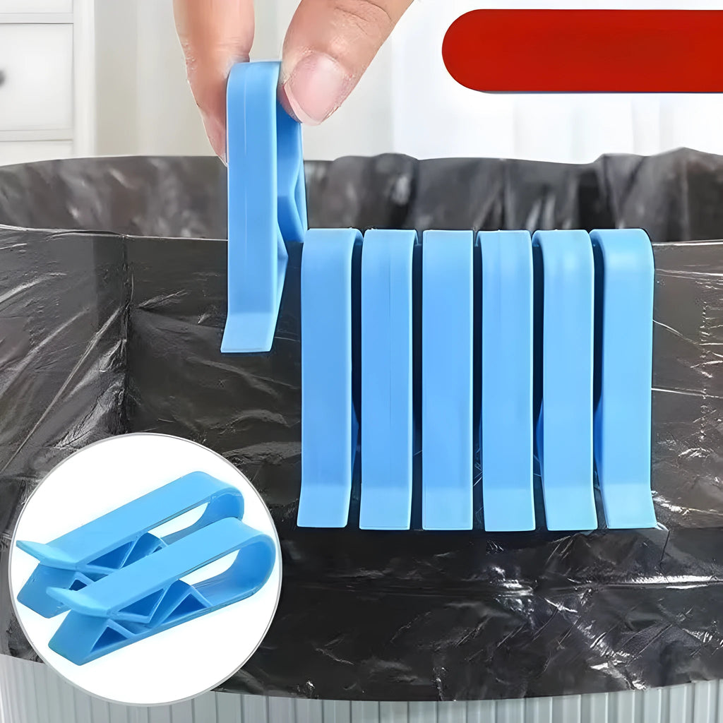 PP plastic non-slip clip for fixing bin liners to the side of a rubbish bin