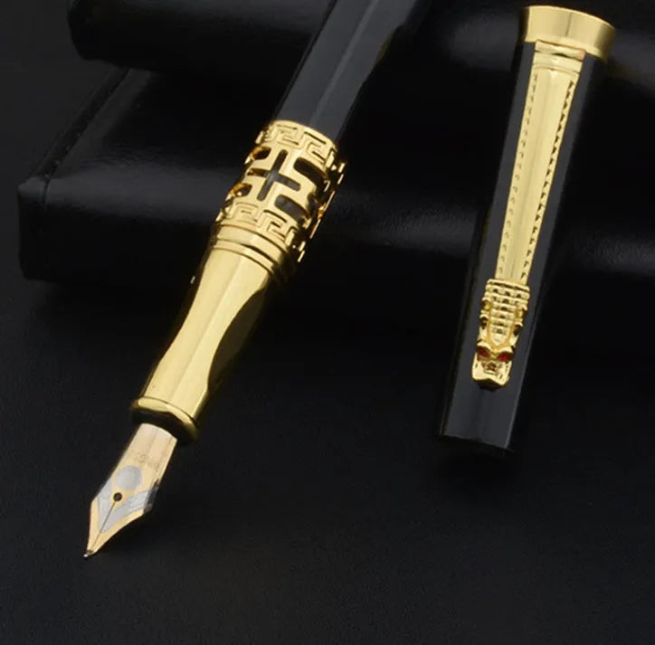 Immortal Pen student calligraphy set with iridium nib and metal pen holder in traditional Chinese gift box