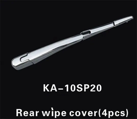 Set of four silvery ABS plastic rear wiper cover trims for a Hyundai car.