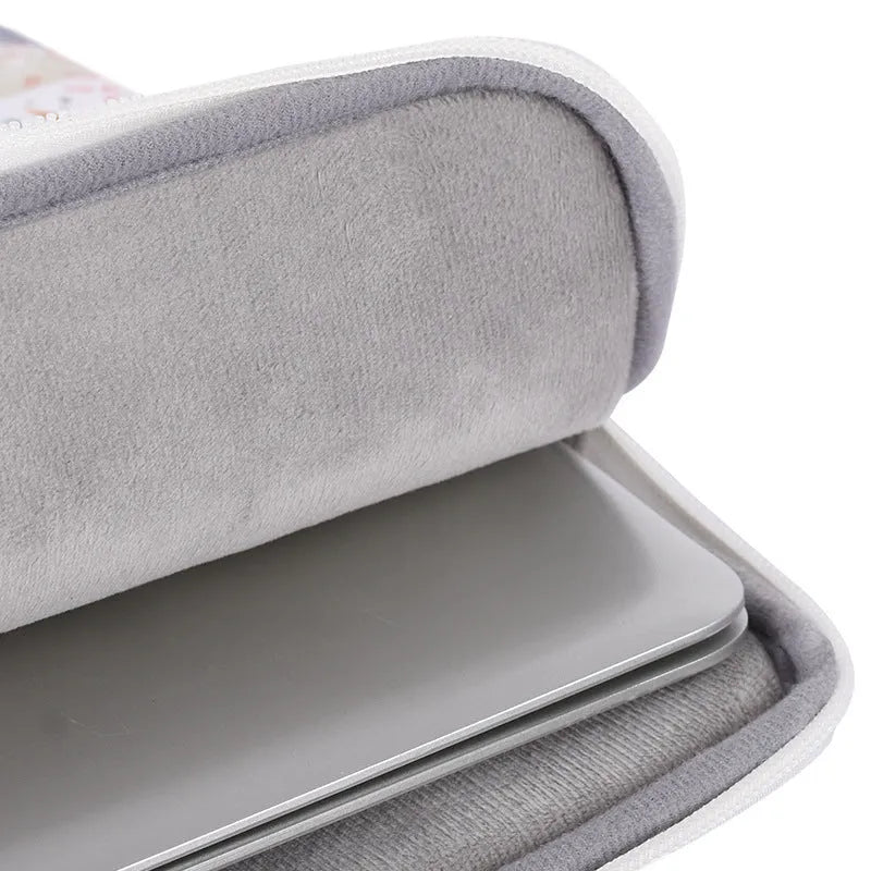 White 14-inch waterproof PU leather computer inner bag for laptop protection