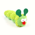 Green interactive plush cat toy pillow for manual play with cats