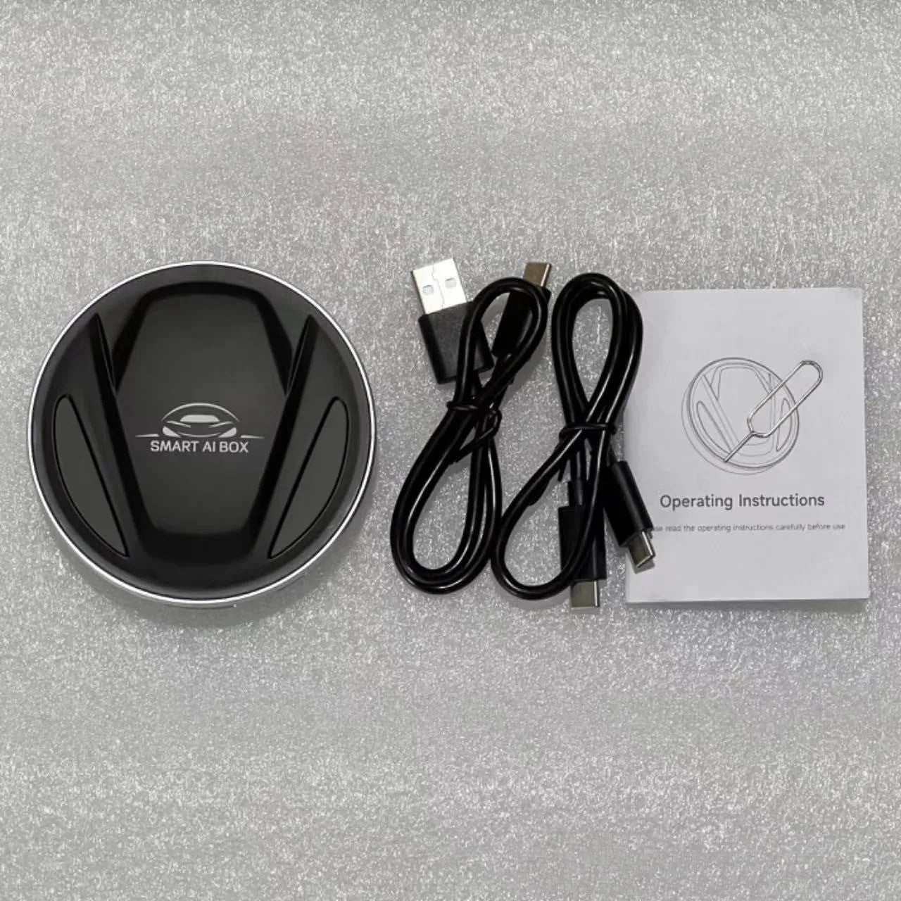Black plastic CarPlay box with data cable for Android car DVD systems