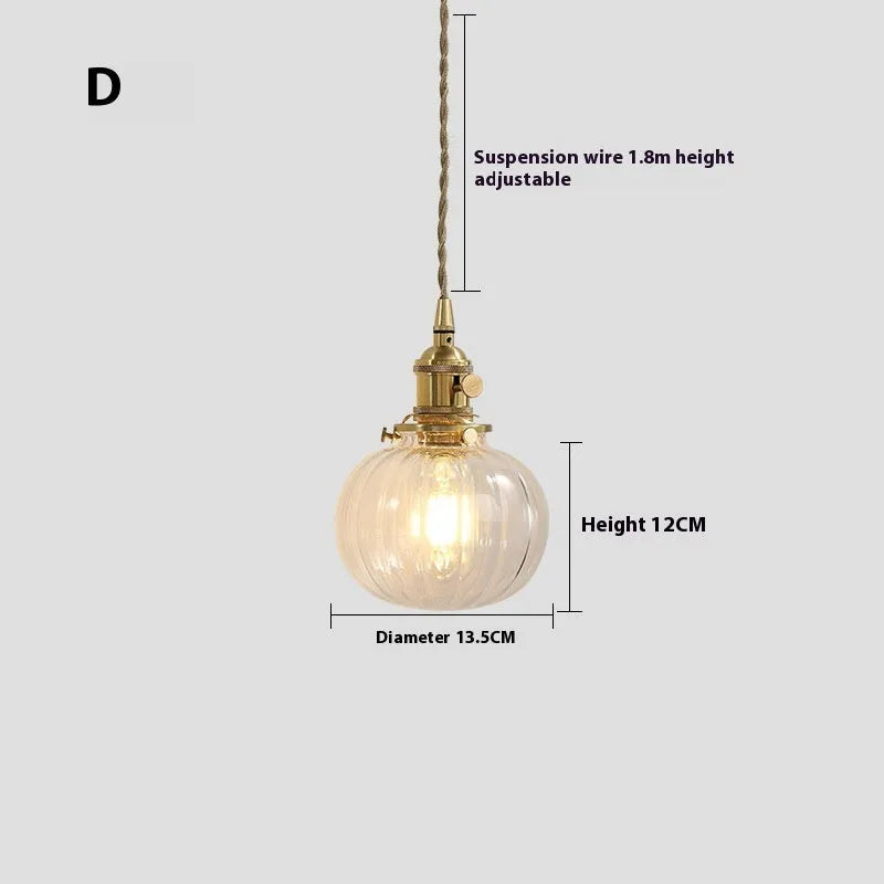 American retro style bedside droplight pendant lamp with warm light