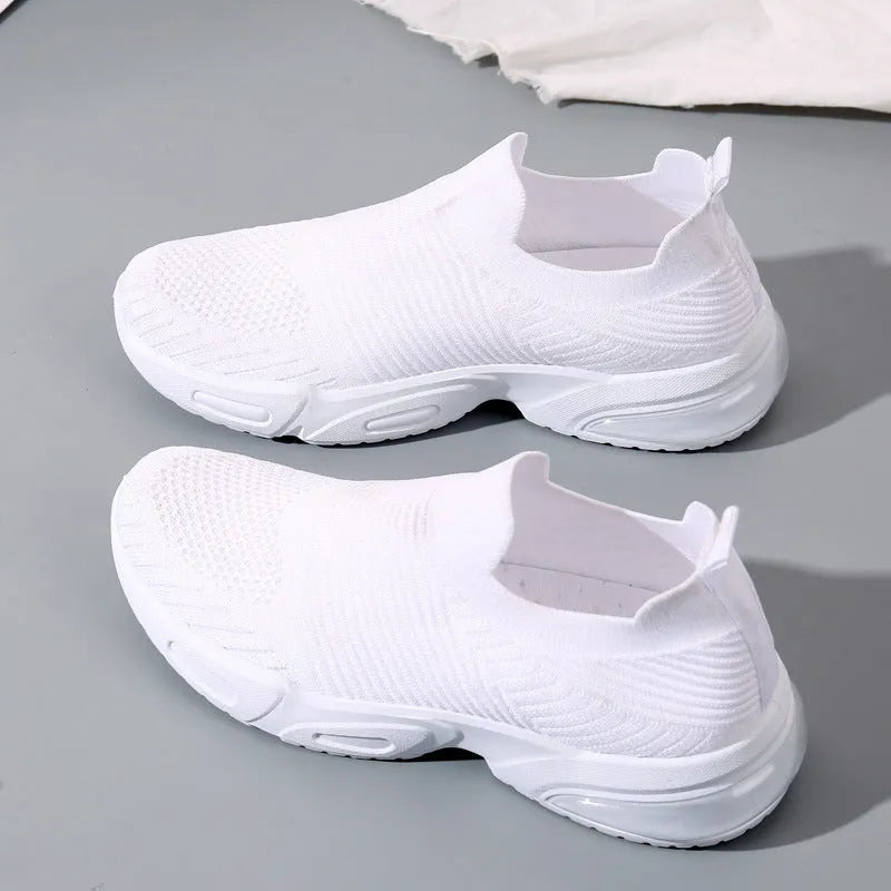 Breathable mesh slip-on sock shoes with a low-top design and PVC sole in various colours