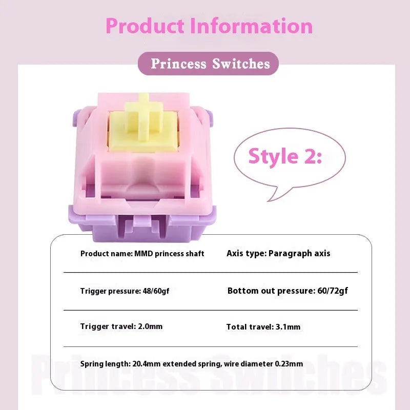 MMD Princess linear mechanical keyboard switch for custom keyboard builds.