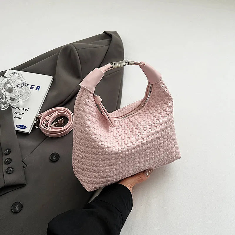 Soft PU leather messenger bag in bucket style with internal document organisation