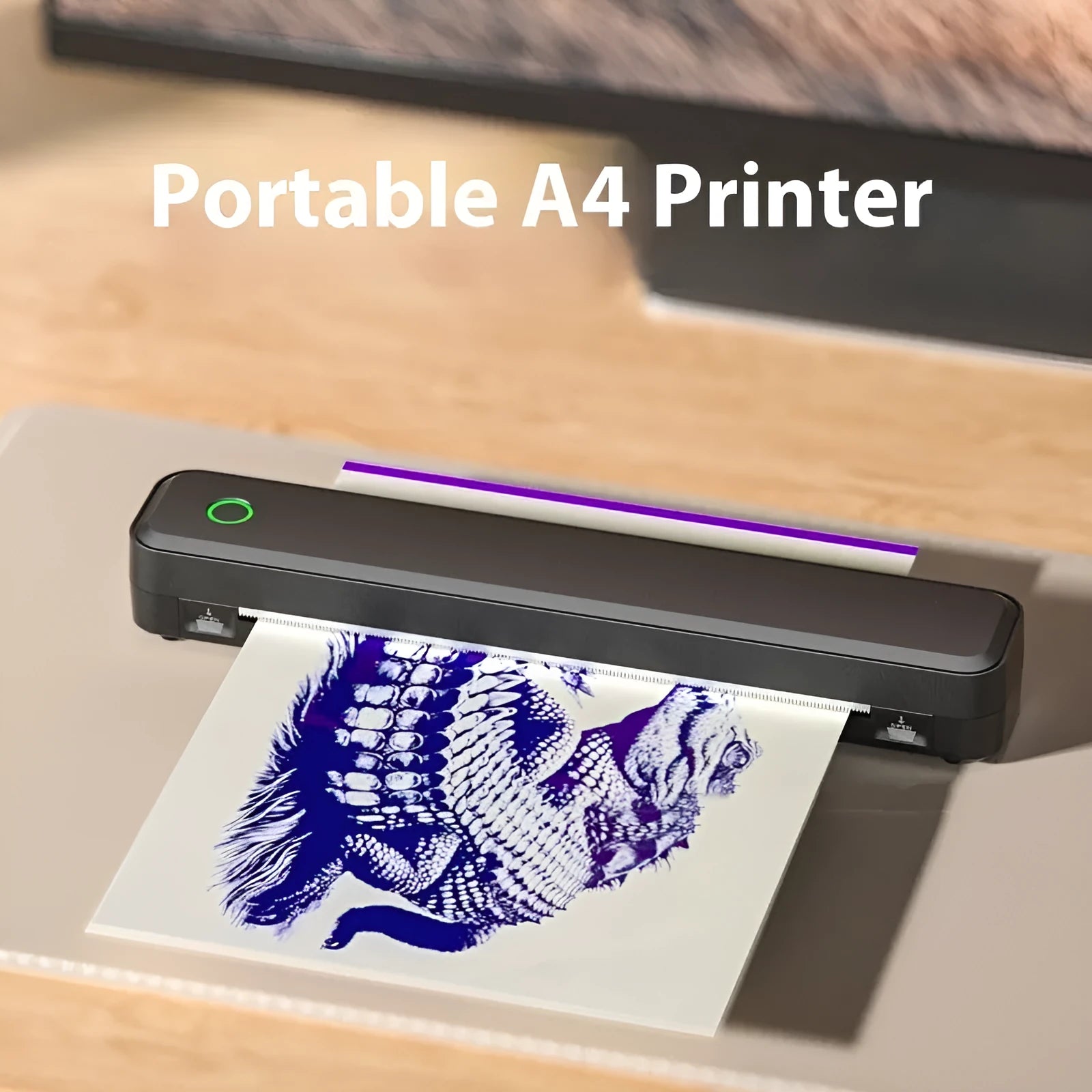 Black or white Bluetooth thermal printer for mobile phone drawing printing measuring 295mm long
