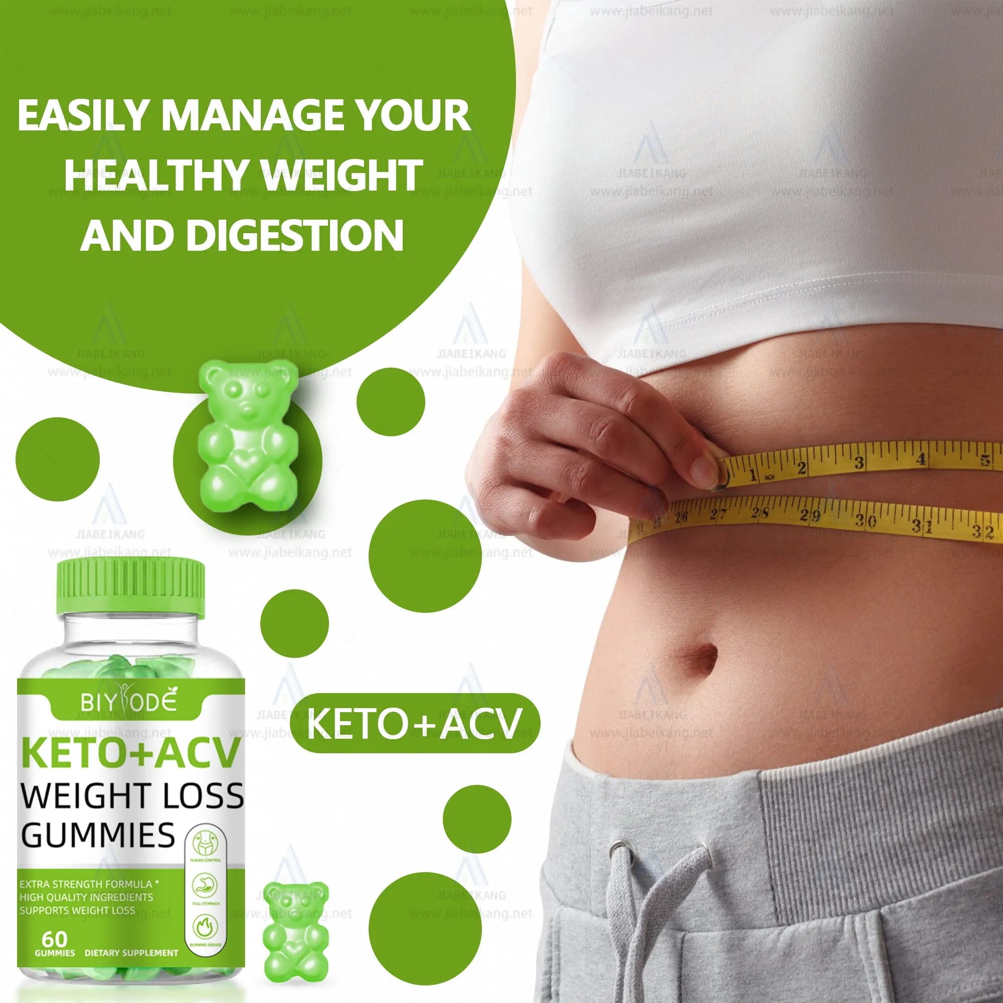 Biyode keto gummies apple cider vinegar ACV bear gummies 60 count bottle weight management supplement